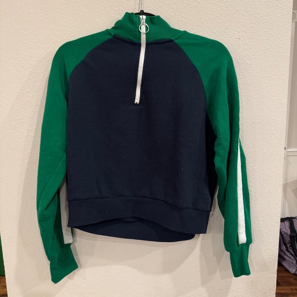 Forever 21 Green & Navy Colorblock Quarter-Zip Pullover - Picture 1 of 3